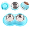 thumbnail image 3 of Cuenco doble de acero inoxidable para mascotas Laklulu, cuenco para perros, vajilla para gatos, cuenco antiparasitario para gatos, 3 of 5