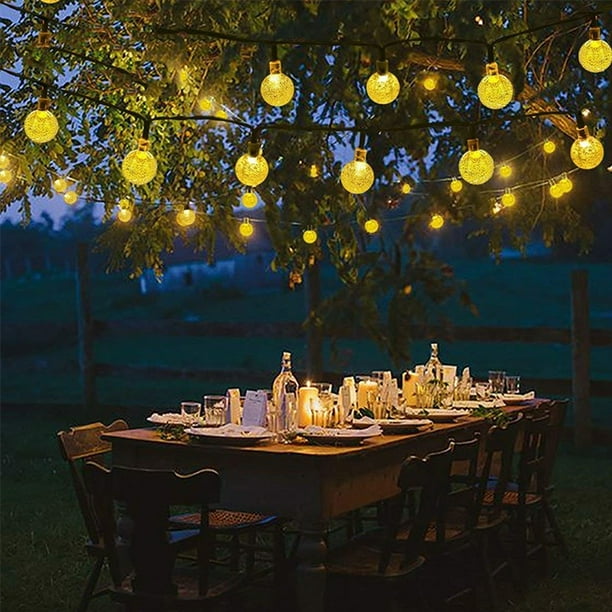 string lights in garden