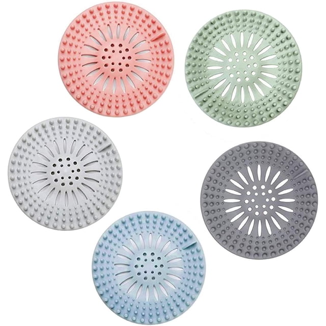 5 tapones de silicona duraderos para el cabello, colador para fregadero de cocina, colador para fregadero, rejilla para fregadero de cocina, fácil de limpiar e instalar, apto para cocina y baño