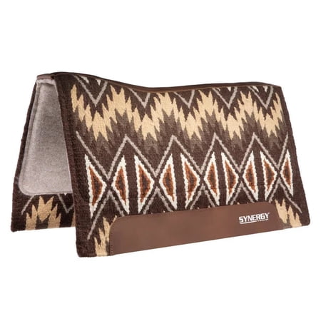 Weaver Leather Synergy Contoured Performance Horse Saddle Pad - Multiple Sizes Quest-Dark Brown/Tan / 32x34 / Felt