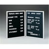Ghent CL1612-BK 16 in. x 12 in. Open Face Alum Frame Changeable Letterbd Includes Set of Set of .75 in. Gothic Font Letters
