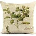 thumbnail image 5 of Set of 4 Linen Throw Pillow Covers 18x18 Inch Green Botanical Ferns and Dragonfly Ivies Ivy Leaf Leaves Home Decor Pillowcase Square Cushion Cover for Sofa Bed Couch, 5 of 6