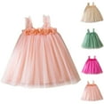 thumbnail image 5 of Odeerbi Niñas Verano Tul Tutu Vestido Ruffle Slip Correa Princesa Vestidos Sin Mangas Malla Encaje Vestido, 5 of 5