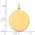 thumbnail image 2 of 20.7mm 10k Solid Yellow Gold Plain .013 Gauge Circular Engravable Disc Charm Pendant Necklace for Women, 2 of 2