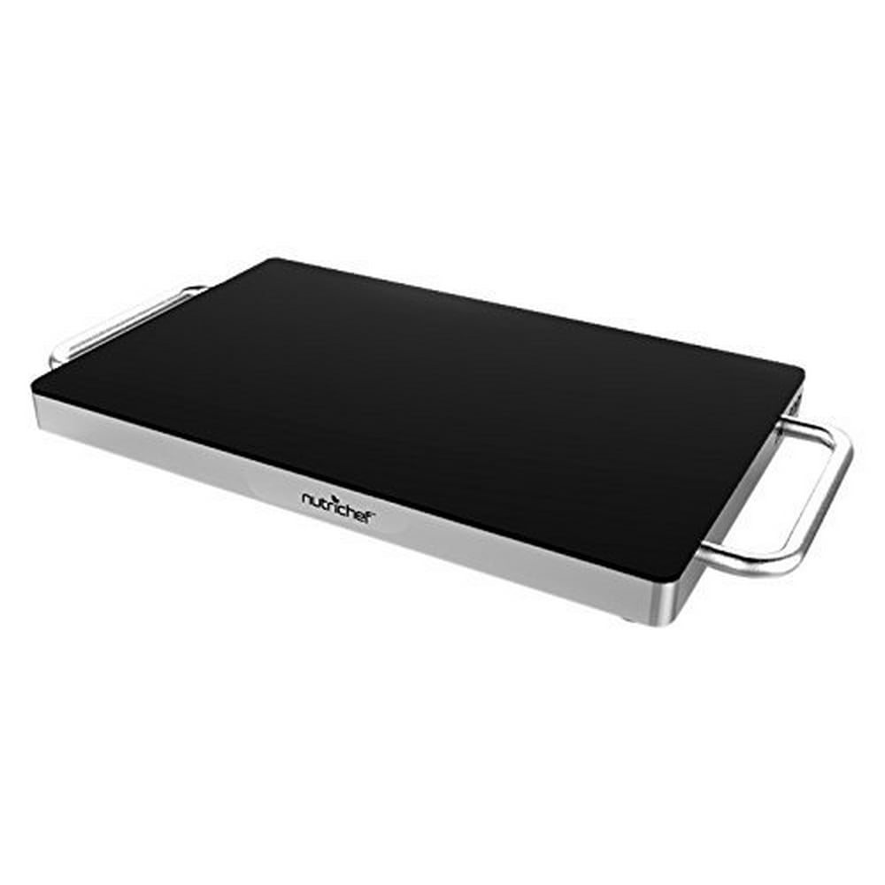 Stainless Steel Warming Hot Plate Keep Food Warm w/ Portable Electric Food Tray Dish Warmer w
