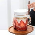 thumbnail image 3 of Wdhugt White Overnight Oats Container With Lid And Spoon 350Ml Portable Cereal Jar Airtight Leakproof Food-Safe Glass For Breakfast Meal Prep And Travel White, 3 of 7