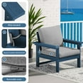 thumbnail image 6 of JUSTLET 2 Pieces HDPE Patio Furniture Set, Outdoor Patio Conversation Sets with Thick Cushion, 3-Seater Couch, 1 Coffee Table for Balcony, Backyard, Poolside,Porch, Navy Frame with Grey Cushion, 6 of 8