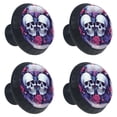 thumbnail image 2 of 4 Pcs Couple Skulls Knobs for Kitchen Cabinet Cupboard Dresser Bookcase Drawer Pulls Handles Round Home Decor, 2 of 8