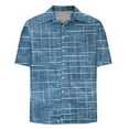 thumbnail image 5 of Fnnxeal Mens Casual Button Down Shirts, Collared Summer Shirt for Men Men's Shirt with Short Sleeves Solid Breathable Shirts Blue 2XL, 5 of 5