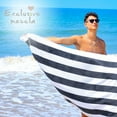 thumbnail image 3 of Exclusivo Mezcla 4-Pack Cotton Oversized 35"x70" Cabana Stripe Beach Towels, Super Absorbent Soft Plush Pool Towel, Bath Towel (Charcoal Grey), 3 of 9
