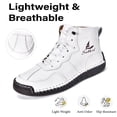thumbnail image 2 of Mens Casual Leather Boots Vintage Lace Up High Top Bare Boots Lightweight Non-Slip Driving Flat Shoes White 12 US, 2 of 7