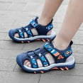 thumbnail image 4 of CAICJ98 Girls Boys Sandals Kids Closed Toe Outdoor Hiking Sandals Girls Lightweight Athletic Adjustable Straps Summer Shoes (Little Kid/Big Kid),12, 4 of 7