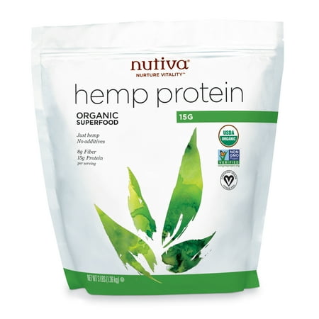 Hemp Protein Fiber - Nutiva Organic Hemp Protein Powder, 15G, 3.0 Lb, 45 Servings