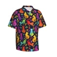 thumbnail image 2 of Daiia Colorful Cats Hawaiian Shirt for Men Gentle Cotton Regular Short Sleeve Casual-X-Large, 2 of 9