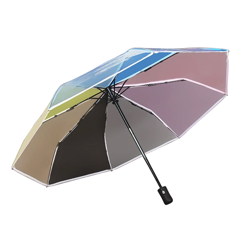 muziek doel ziekte OOKWE Folding Umbrella for Teen Adult Durable Wear Resist Transparent  Rainbow Umbrella - Walmart.com