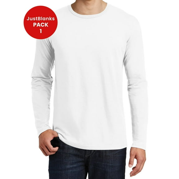 JustBlanks Long Sleeve Soft Combed Cotton Breathable Durable T Shirt