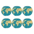 thumbnail image 2 of Balery 6 Pcs World Map With Landmarksleather Coasters Set, Drink Table Cup Coasters For Living Room Kitchen Coffee Decor, 2 of 9