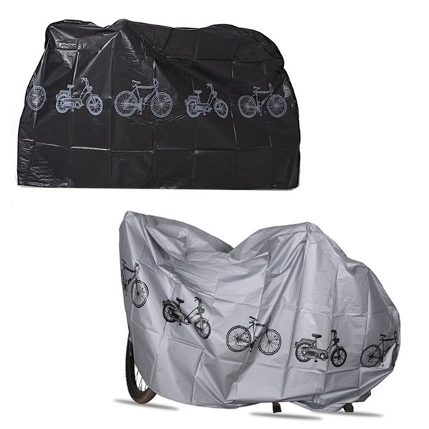 2 piezas impermeable al aire libre, cubierta para bicicleta lluvia sol UV polvo a prueba de viento, cubierta de lluvia para bicicleta eléctrica de carretera de montaña (negro + gris) ShuxiuWang 1327537078012
