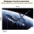thumbnail image 3 of Peel and Stick Wallpaper Big Space Station Orbiting Blue Planet Earth Modern Art Wall Mural Decor Self Adhesive and Removable 100in x 144in, 3 of 8