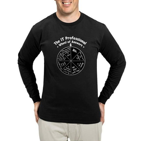 CafePress - IT Wheel Of Answers Long Sleeve Dark T Shirt - Long Sleeve Dark T-Shirt