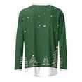 thumbnail image 5 of Lopecy-Sta Women's Christmas Snowflake Print Long Sleeve T-Shirt, Loose Crew Neck Casual Holiday Top Green 5XL, 5 of 5