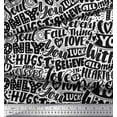 thumbnail image 2 of Soimoi Black Cotton Duck Fabric Just Love Forever Text Print Fabric by Yard 42 Inch Wide, 2 of 3