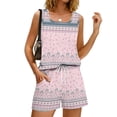 thumbnail image 6 of Sewkxo Two Piece Sets for Women Summer Lounge Short Sets Tank Square Neck Sleeveless Sweat Suit With Pockets,Pink S, 6 of 8