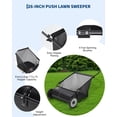 thumbnail image 4 of Danolapsi 26-Inch Push Lawn Sweeper, 7 Cu. Ft. Hopper Capacity Leaf & Grass Collector with 4 Spinning Brushes, Adjustable Height, for Grass Clippings, Leaves & Debris, 4 of 7
