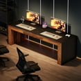 thumbnail image 7 of 86.6-Inch Long Computer Desk for 2 Person, Farmhouse Executive Desk with Wooden Tabletop and Legs, 7 of 7