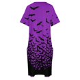 thumbnail image 4 of Vestido largo holgado con bolsillos para mujer traje de graduación color morado, 4 of 6