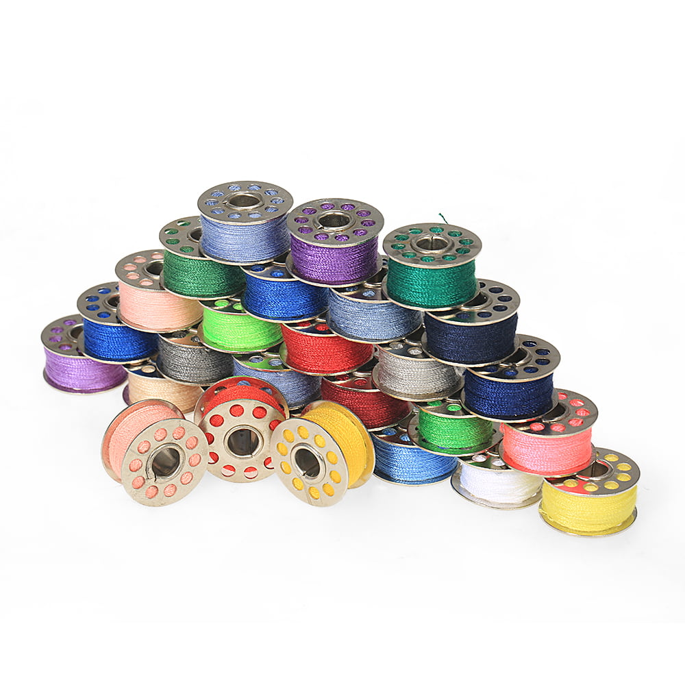 Metal Bobbins With 20 colors Sewing Machine Spools Yarn Sewing Spool Tools Kit