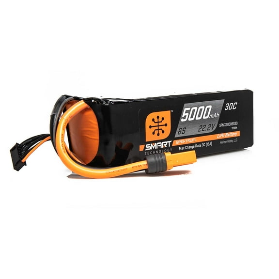 Spektrum 22.2V 5000mAh 6S 30C Smart LiPo Battery: IC5, SPMX50006S30