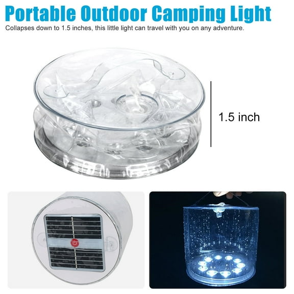 BESTSKY Collapsible Portable Solar Camping Lantern, 75 Lumens 4 Modes, Solar Inflatable Light for Hiking Backpacking Emergency, White