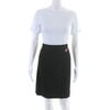 Pre-owned|Escada Womens Embroidered Striped Lined Straight Pencil Skirt Black Size 44