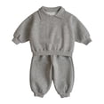 thumbnail image 3 of Trikvn Kids Girls Fall Tracksuit 2-Piece Outfit Collared Long Sleeve Pullover Sweatshirt and Elastic Waist Sweatpants Set Casual Athletic Loungewear Active Playwear, 3 of 8