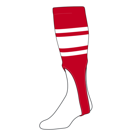 TCK Baseball Stirrups Medium (200C  9in) Red  White