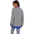 thumbnail image 4 of DARING DIVA Women's Striped Oversized Crew Neck Long Sleeve Sweatshirt S Black White, 4 of 7