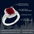 thumbnail image 2 of Gem Stone King 4.52 Cttw Red Garnet Ring for Women | 925 Sterling Silver | Emerald Cut 10X8MM | Wedding Engagement Anniversary Promise Ring for Women | Size 6, 2 of 5