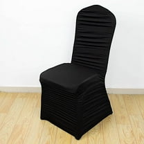 BalsaCircle Black Fitted Spandex Stretchable Banquet Chair Cover Ruched Design Party Events Decorations Supplies