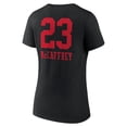 thumbnail image 3 of Women's Christian McCaffrey Black San Francisco 49ers Wordmark Player Name & Number V-Neck T-Shirt, 3 of 3
