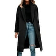 thumbnail image 6 of ClodeEU Women'S Stand Collar Single-Breasted Trench Coat ,Loose Casual Long Jacket Outdoor ,Coat For Autumn And Winter Black,Womens Plus M, 6 of 8
