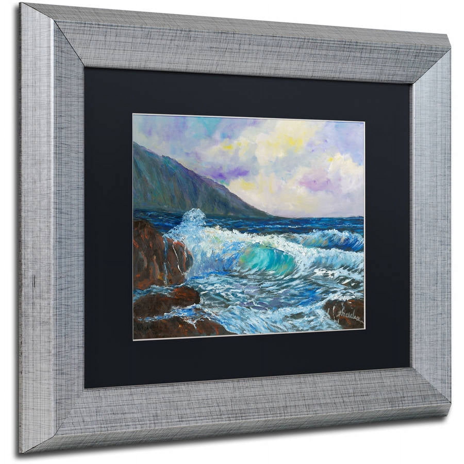 Trademark Fine Art "Maui's Enchanting Seas" Canvas Art by Manor Shadian, Black Matte, Silver Frame