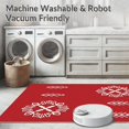 thumbnail image 5 of ODIKA 2'x3' Machine Washable Non-Slip Area Rug, Tannenbaum Greeting Jolly Entryway Festive Hearth Accent High Traffic Rug with Pad, Red, 622176, 5 of 8