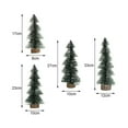 thumbnail image 5 of Cedar Model Artificial Real-looking Exquisite Workmanship Wooden Base Snow Frost Pine Tree Ornaments - 1PC, 5 of 8