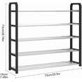 thumbnail image 2 of Zapatero de 5 niveles, Zapatero de acero inoxidable, Organizador de zapatos apilable de fácil de montar, Zapatera Rack de 5 Niveles para 10 Pares Zapatos (Negro), 2 of 4