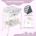 thumbnail image 4 of Babyjoy Changing Table with Bathtub Folding Portable Diaper Station Steel 0-12 Months White, 4 of 10