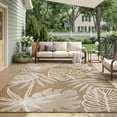 thumbnail image 3 of SIXHOME Outdoor Rugs 6'x9' Patio Rug Tropical Indoor Outdoor Rugs Polypropylene Washable Non Shedding, Easy Clean, Waterproof, Durable Outdoor Carpet for Porch Balcony Deck Neutral Brown, 3 of 9