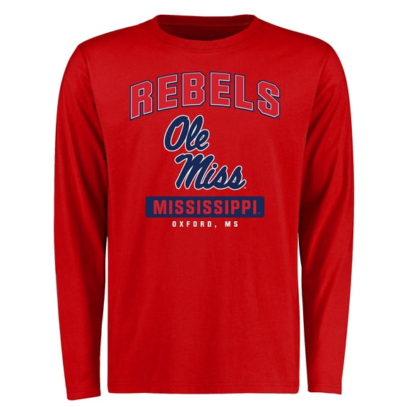 Men's Red Ole Miss Rebels Campus Icon Long Sleeve T-Shirt