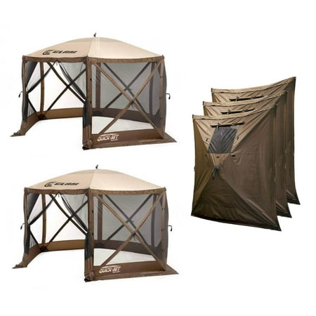 UPC: 0842372194662 | Clam Quick Set Escape Portable Outdoor Canopy (2 Pack) + Wind and Sun Panels