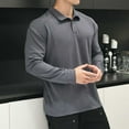 thumbnail image 6 of BangWanChi Men's Casual Solid Color Flap Button Shirts Long Sleeve Pullovers Lapel Top, 6 of 6